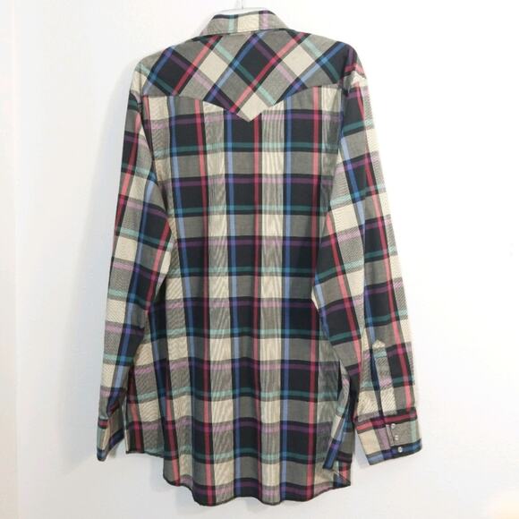 Vintage Wrangler Longtail pearl snap western shirt - Picture 5 of 10